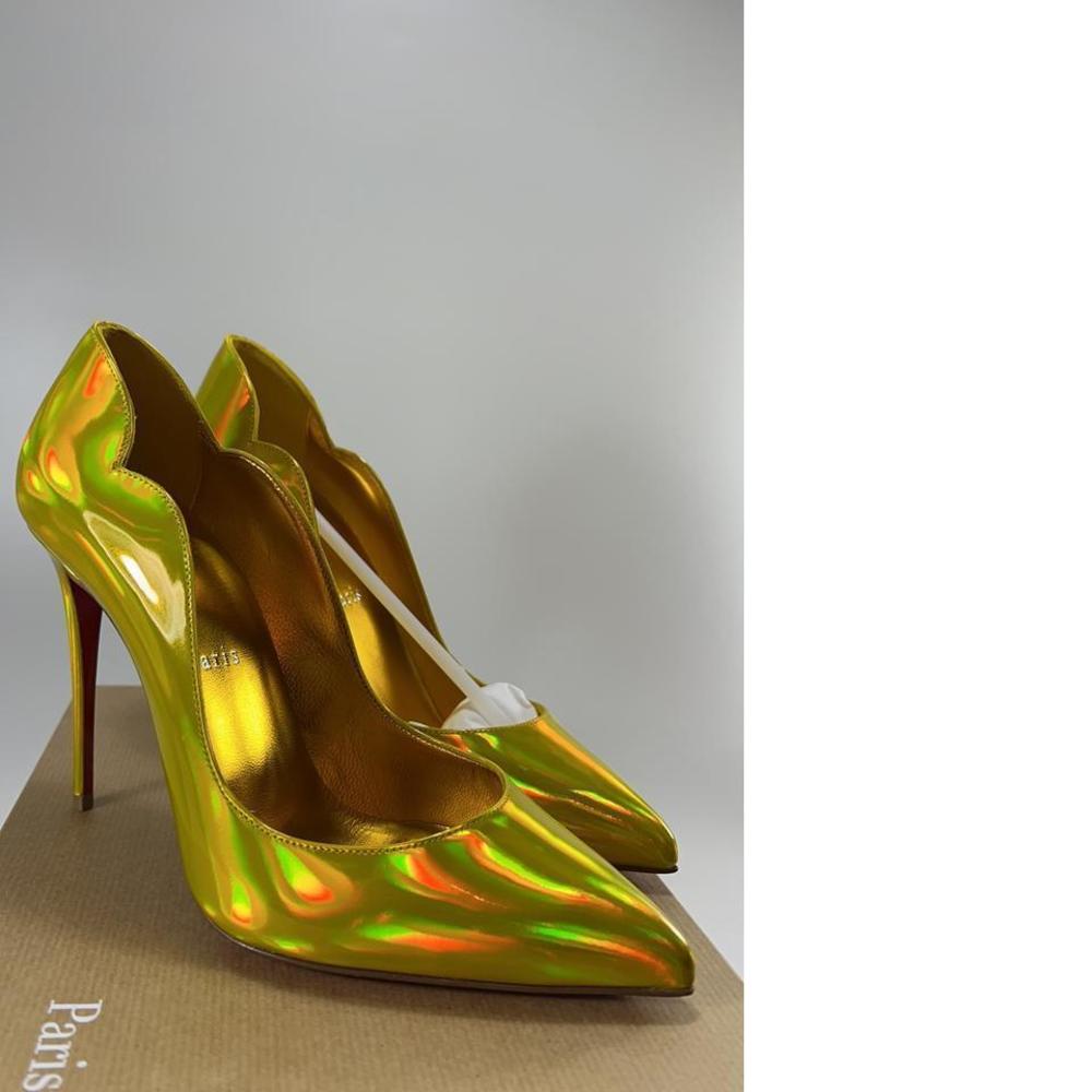100mm Psychic Metallic Iridescent Holographic Hot Chick Pumps e591